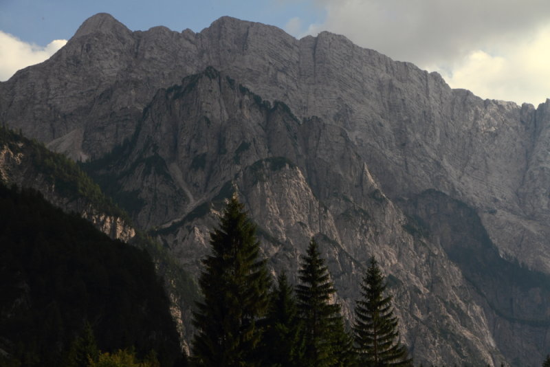 The Mojstrovka ridge, seen from Rateče