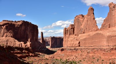 Courthouse Towers and Park Avenue in Arches National Park Moab Utah 657  