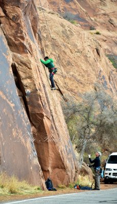 Scaling the Wall on Poison Spider Mesa Moab Utah 636 