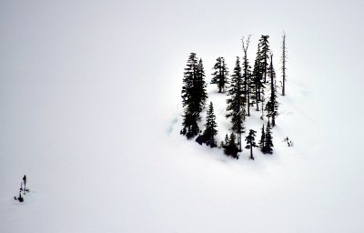 Seeking Higher Place Frozen Thomson Lake in Cascade Mountains Washington 386  