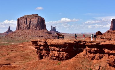 Cowboy and Horse with Tourists at John Ford's Point, Monument Valley Tribal Park, Arizona-Utah 624 