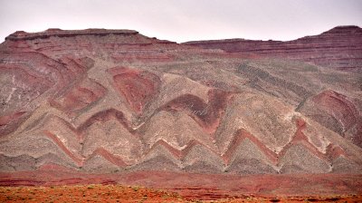 Block Fault of sedimentary rock East Mexican Hat Utah 120 