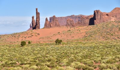 The Totem and Sand Dunes at Monument Valley Tribal Park Arizona-Utah 747  