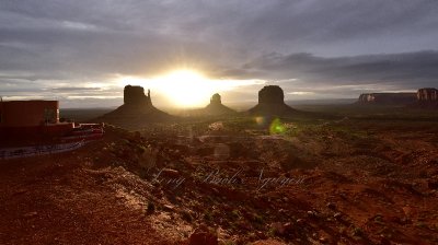 Sunrise at Monument Valley with West and East Mittens and Merrick Butte Arizona 010  