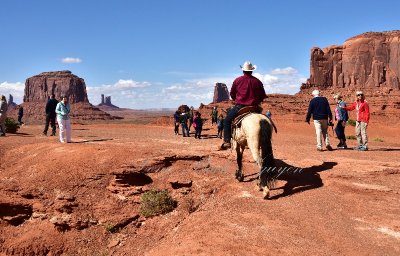 Main Attraction Horse and Rider at John Fords Point Monument Valley Navajo Tribal Park 609  