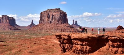 Nancy, Katherine, Charlie with  horse-rider  at John Ford's Point in Monument Valley Tribal Park, Arizona-Utah 629 