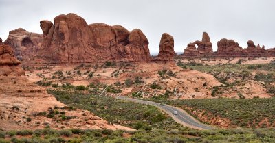 Parade of Elephants and Turret Arch in Arches National Park Utah 343 