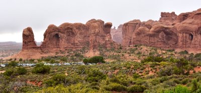 Double Arches and Parade of Elephants in Arches National Park Utah 372 