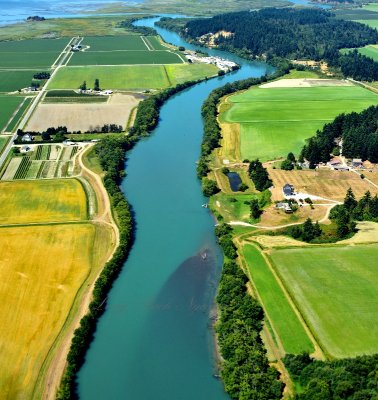 Fish Town and North Fork Skagit River over Fir Island Skagit City Washington 019 