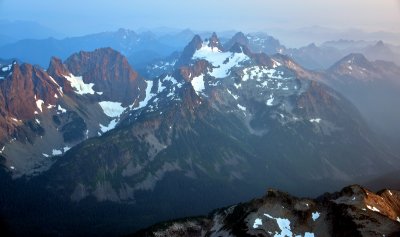 Overcoat Peak and Chimney Rock and Glacier, Summit Chief, Bear Breast Mt, Lemah Mountain, Washington 152