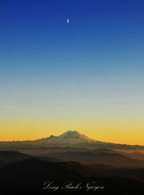Mount Rainier and the Moon at sunset 291 