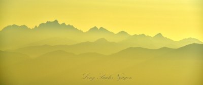 Forest Fire Smoke at Sunset across the Olympic Mountains 003  