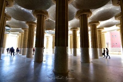 The Hypostyle Room at Park Guell Barcelona Spain 270  