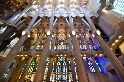 La Sagrada Familia Blue Window  Barcelona Spain 111  