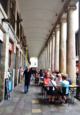 Outside dining on La Boqueria  Barcelona Spain 483  