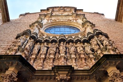 Facade on Santa Maria de Montserrat Abbey on Montserrat Mountain Spain 204  