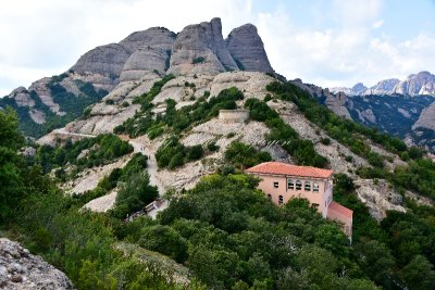 Sant Joan Funicular Railway Station and Montserrat Mountain Spain 425  