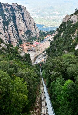 Sant Joan Funicular  and  Abbey of Montserrat Spain 431 