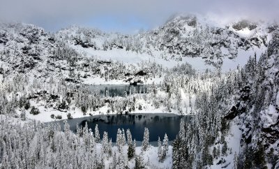 Twin Lakes on Columbia Peak Cascade Mountains Washington 313 