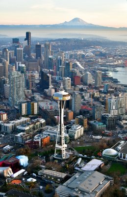 Space Needle Seattle Skyline Mt Rainier Seattle Washington 187
