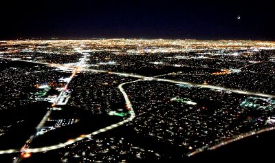 El Paso Texas and Ciudad Juarez Mexico at night 688 
