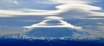 Standing Lenticular and Cap Cloud over Mt Adams Washington 140 