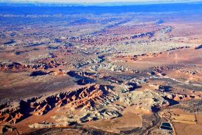 Flying over Hanksville and Airport, Factory Bench, Muddy Creek, Wild Horse Mesa, San Rafael Reef, Utah 1030