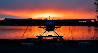 Sunset on Lake Hood Seaplane Base in Anchorage Alaska 007  