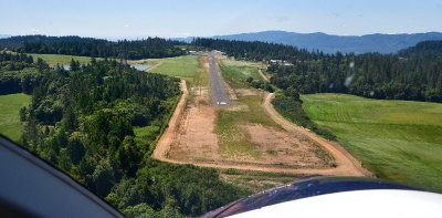 On final to runway 16 at Angwin airport, California 222 