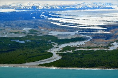 Cape Sitkagi, Fountain Stream, Moraine on Malaspina Glacier, Wrangell-Saint Elias National Park, Gulf of Alaska  902 