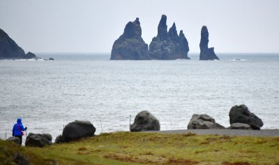 Reynisdrangar and Blasandi,  Basalt Sea Stacks, Vik, Iceland 319 