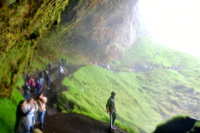Visitors at Seljalandsfoss waterfalls, Iceland 129  