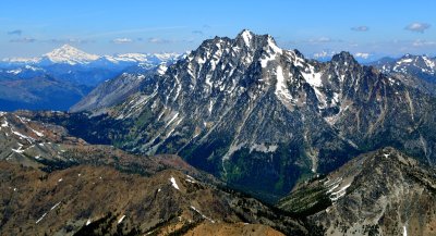 Mount Stuart and Glacier Peak, Cascade Mountains, Washington 892 