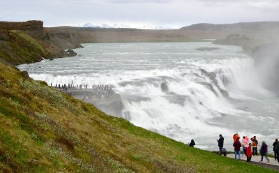 Visitors to Gullfoss waterfalls, Iceland 399 