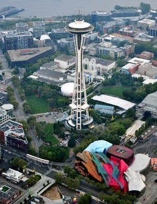 Space Needle, Chihuly Glass Garden, Pacific Science Center, Monorail, MoPOP, Olympic Sculpture Park, Seattle, Washington 025 