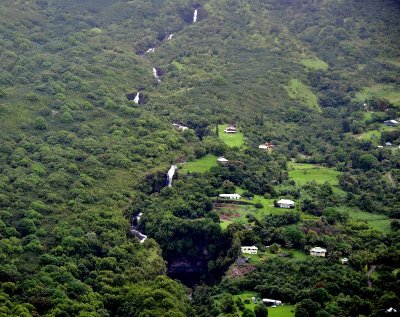 Waterfalls on Waiohonu Stream, Pu'uiki, Maui, Hawaii 357