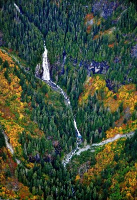 Troublesome Creek Waterfall in the fall base of Blanca Lake, Washington 487 