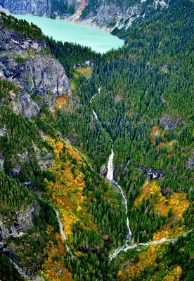 Troublesome Creek Waterfall in the fall base of Blanca Lake, Washington 489 