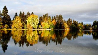 Sunset and reflection on Mirror Lake, Bend, Oregon 630  