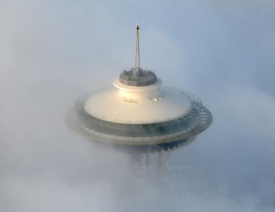 Space Needle hidden in Fog, Seattle, Washington 432