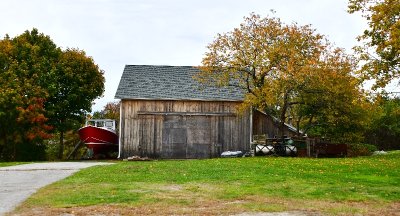 Red Boat and Old Barn, Orr's Island Maine 294