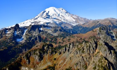 Mount Rainier National Park, Cowlitz Chimneys, Governors Ridge, Little Tahoma Peak, Steamboat Rock, Goat Island  Washington 956 