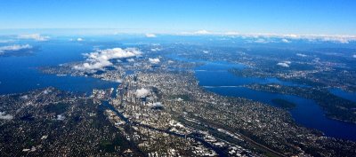 Seattle, West Seattle, Lake Washington, Mercer Island, Floating Bridges, Puget Sound, Mt Baker, Boeing Field, Washington 231