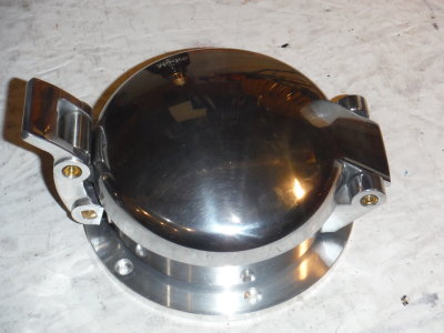 Aston LeMans gas cap with base drilled and countersunk