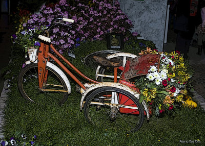 Posterized Old Bike Image