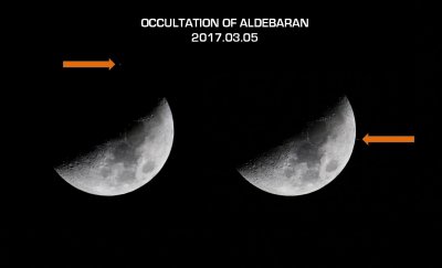 Occultations of Aldebaran - 2017