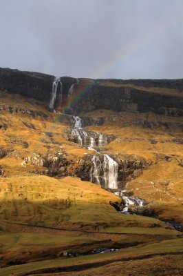 Waterfall and Rainbow near the small village of Dvugarar