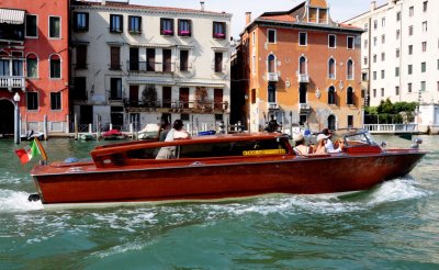 Wooden Boat Taxi in Venice