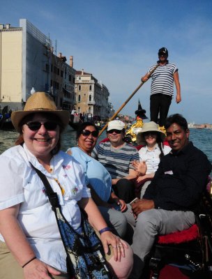 Aboard our Gondela in Venice
