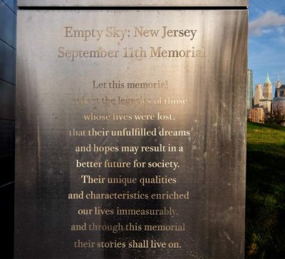 Liberty State Park Views: The Empty Sky: New Jersey September 11th Memorial #4